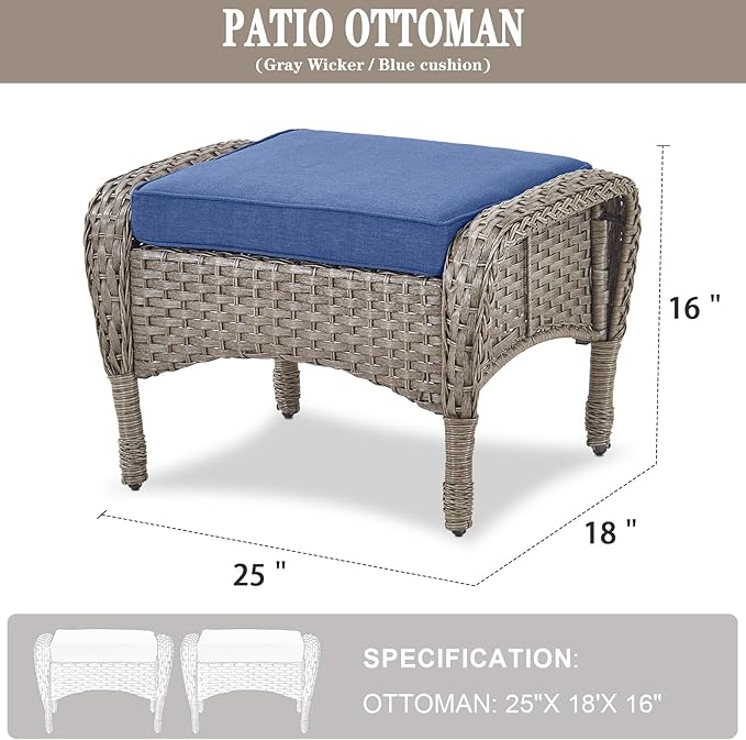 Belord Outdoor Ottomans for Patio Foot Rest - Image 3