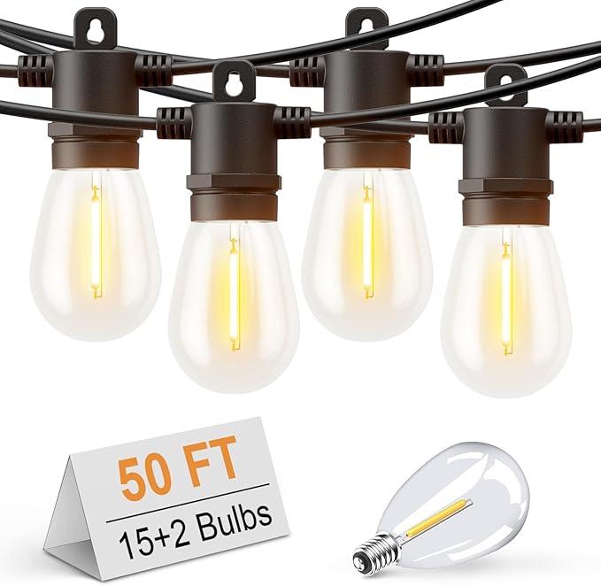 Svater Outdoor String Lights 50 FT, Patio Light by Svater