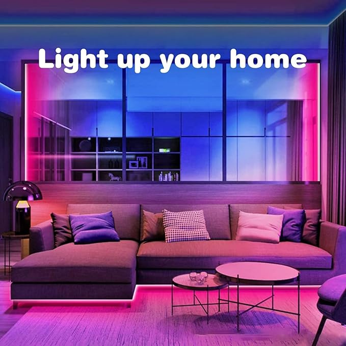 KSIPZE 98ft Led Strip Lights RGB Music Sync Color Changing Bluetooth Led Lights - Image 5