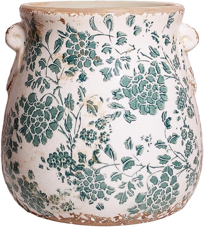 Tuscan Ceramic Planters and Kitchen Utensil Holder, 6.68 Inch Vintage Plant Pots by XiaanJiaju