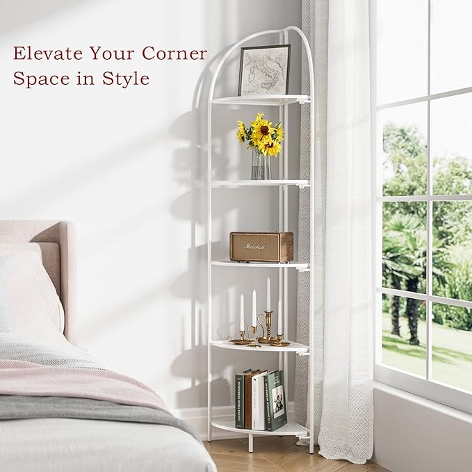 Crofy Foldable 5 Tier Corner Shelf, Metal Corner Plant Stand - Image 5