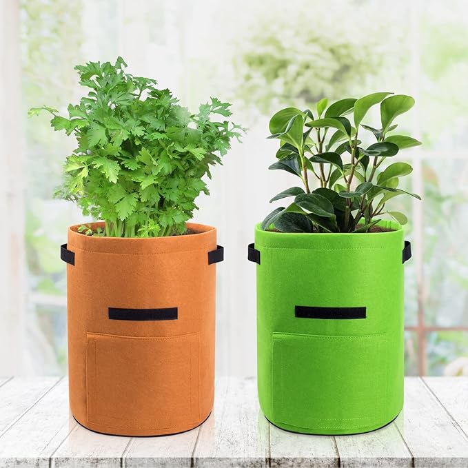 4 Pack Potato Growing Bag with Flap 10 Gallon Planter Pots with Handles and - Image 7