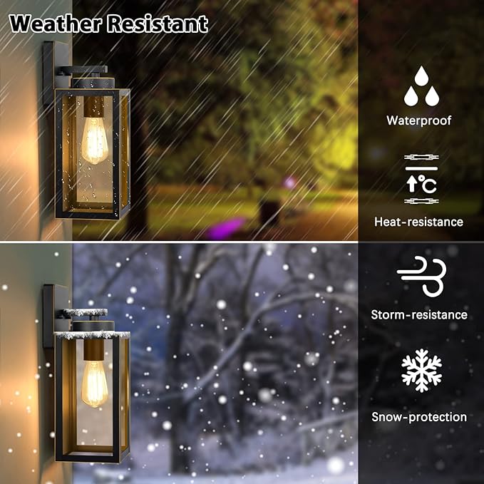 Outdoor Wall Light Fixtures, Exterior Waterproof Wall Lanterns, Bronze Porch - Image 2