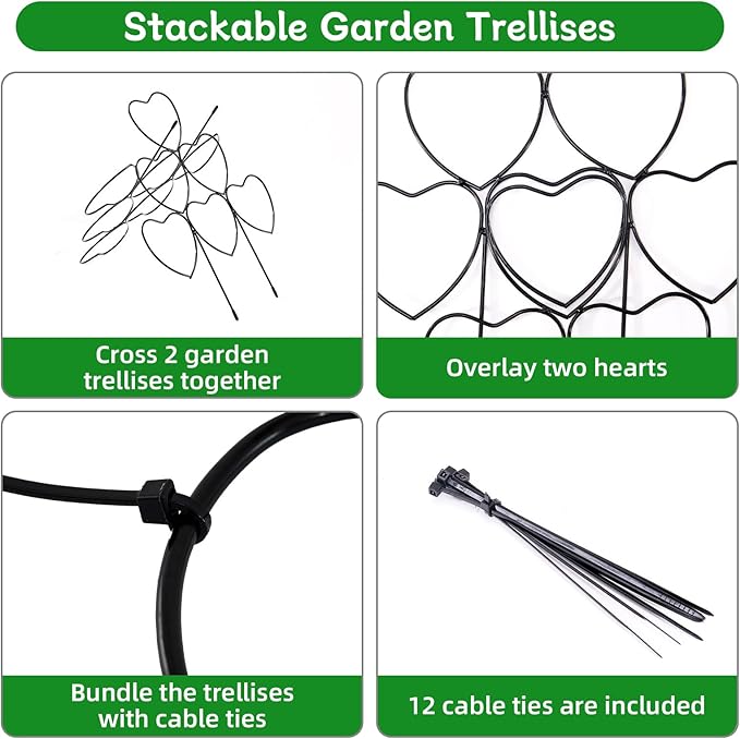 Trellis for Climbing Plants Indoor, Stackable Garden Trellis for Potted Plants - Image 3