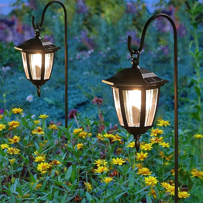 Dynaming 4 Pack Solar Hanging Lights Outdoor, Solar Powered Garden Decorative - Image 4