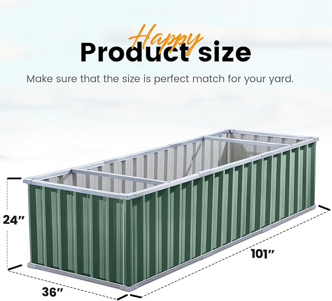 KING BIRD 101" x 36" x 24" Galvanized Raised Garden Bed 2 Installation Methods - Image 8