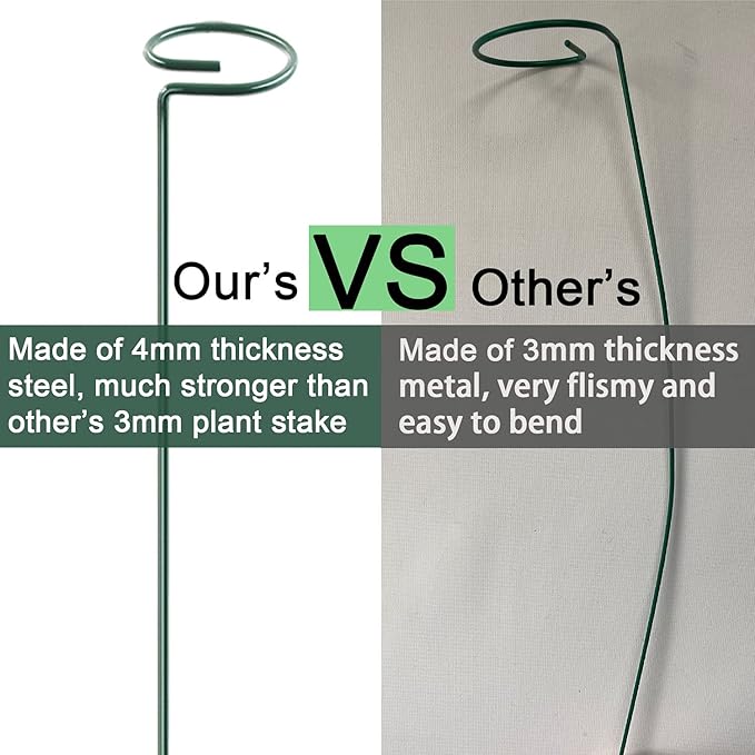 HiGift 20 Pack 24 Inch Plant Support Stakes, Single Stem Flower Support Stakes - Image 2