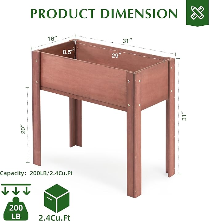 SoliWood Set of 2 Raised Garden Bed - Image 3