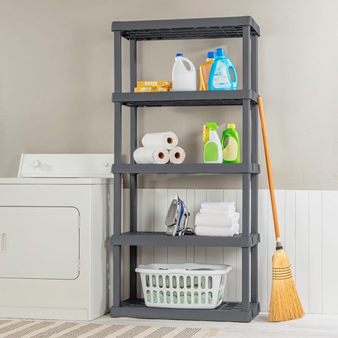 Sterilite 4-Pack 5 Shelf Unit, Heavy-Duty Shelving Storage Rack - Image 2