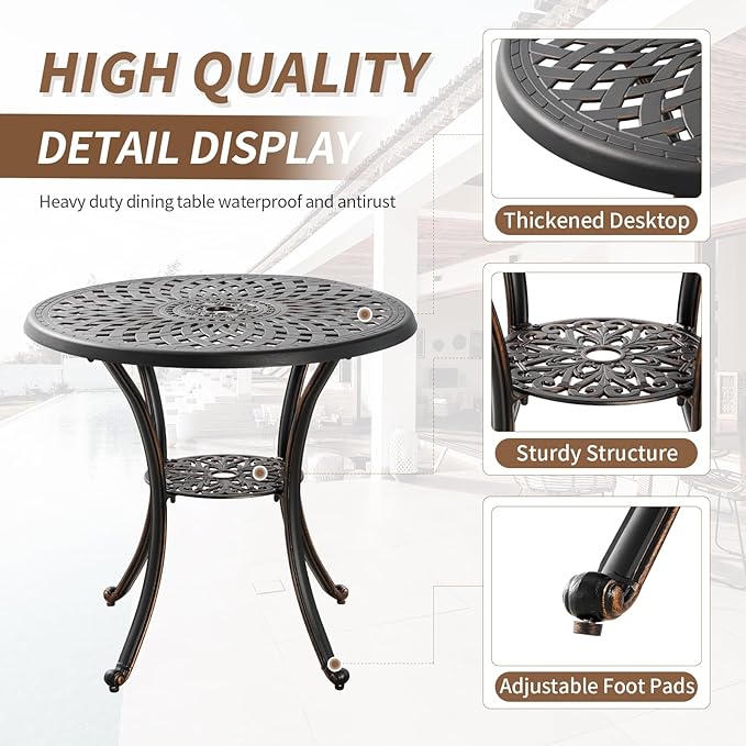 31" Round Patio Dining Table - Image 4