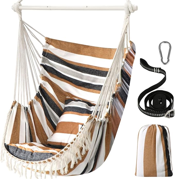 Chihee Hammock Chair Hanging Swing Max 500 Lbs 2 Cushions Included Metal by Chihee