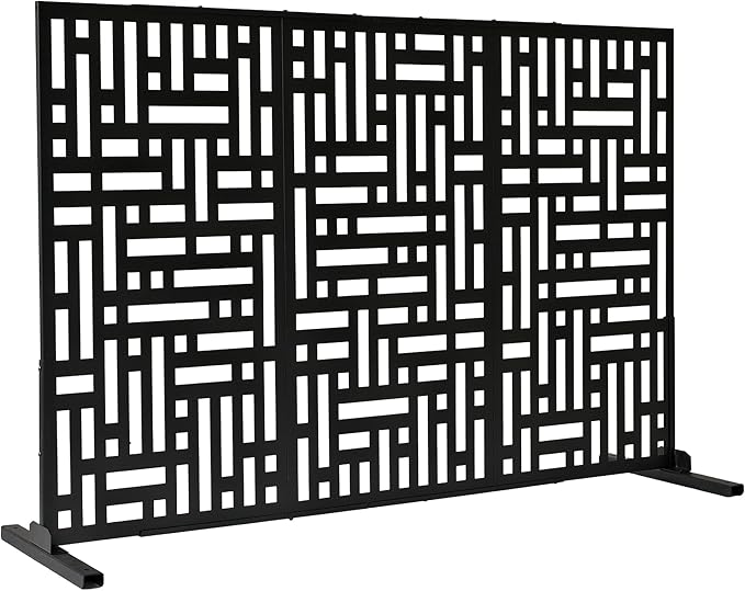 Oakland Living 6 ft. X 4 ft. Black Freestanding Metal Privacy Screen Room - Image 4