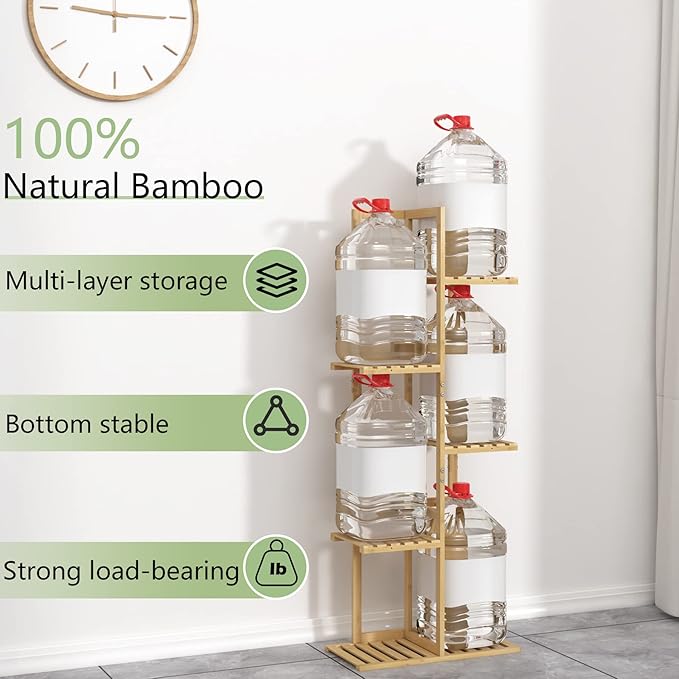 Laiensia Bamboo 5 Tier 6 Potted Plant Stand Rack Multiple Flower Pot Holder - Image 6