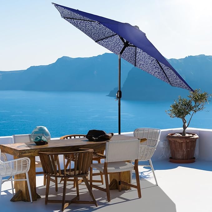 Backyard Expressions 9 ft. Patio Umbrella, Market Table Umbrella w/Tilt and - Image 6