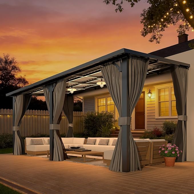 AECOJOY 16'x8' Outdoor Hardtop Metal Gazebo - Image 5