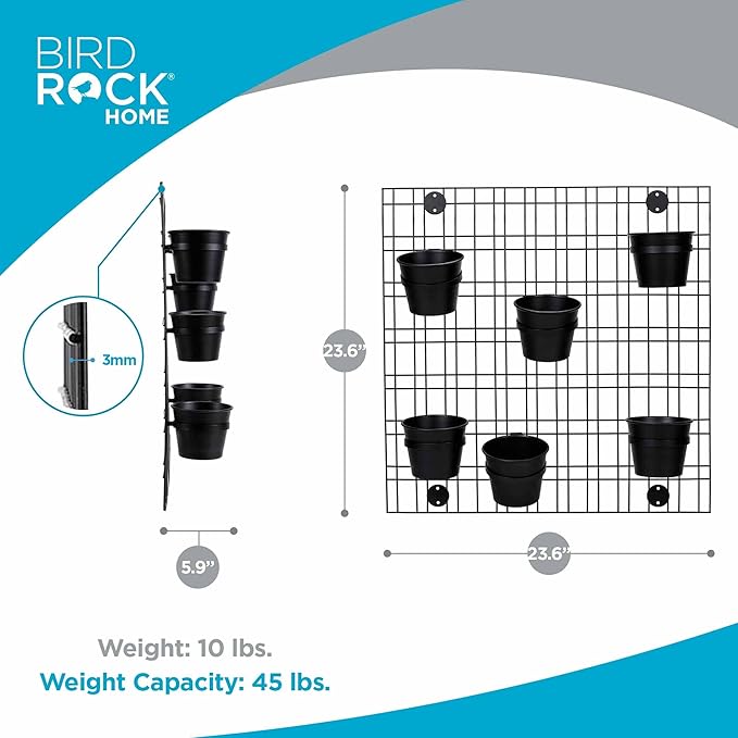 BIRDROCK HOME 6 Pot Garden Wall Grid - Image 2