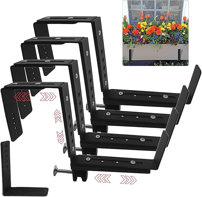 Window Box Brackets for Railing Adjustable Planter Box Brackets Flower Box by Azuline