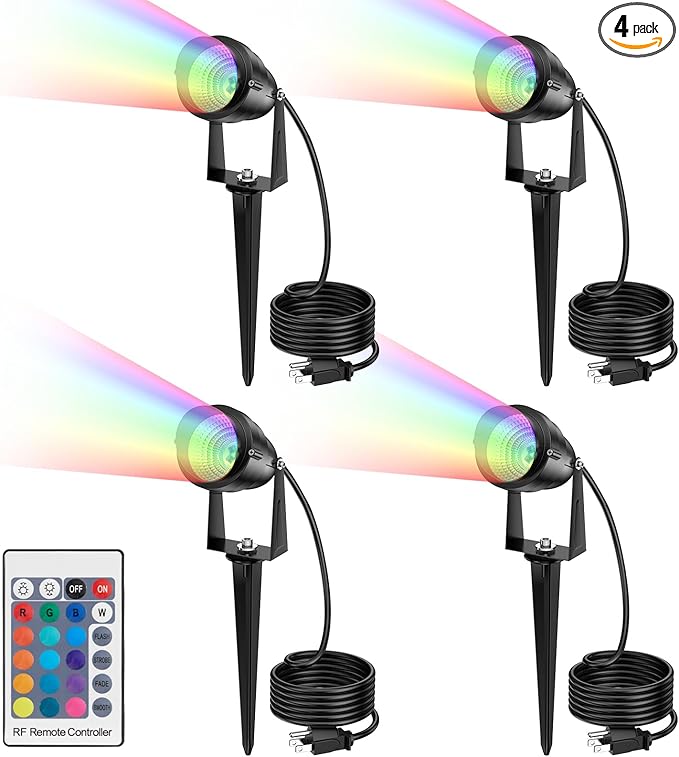 1500LM LED High Brightness Outdoor Landscape Lighting 15W RGBCW Color Changing by LEACOCO