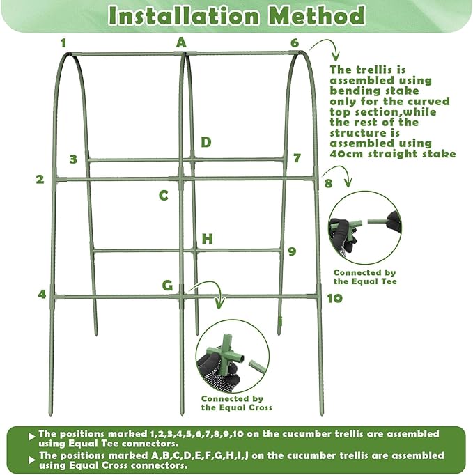 Cucumber Trellis for Raised Bed, Garden Arch Trellis for Climbing Plants Outdoor - Image 7