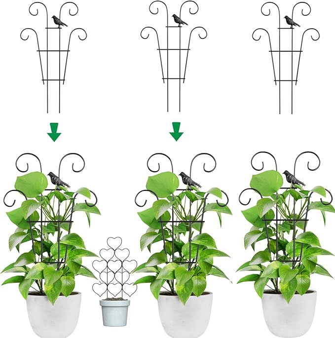 Indoor Plant Trellis for Climbing Plants, Stackable Garden Trellis for Potted by Ailibre