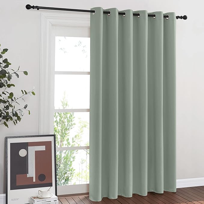 NICETOWN Sage Green Room Divider Curtains 84 inch Length, Grommet Thermal by NICETOWN