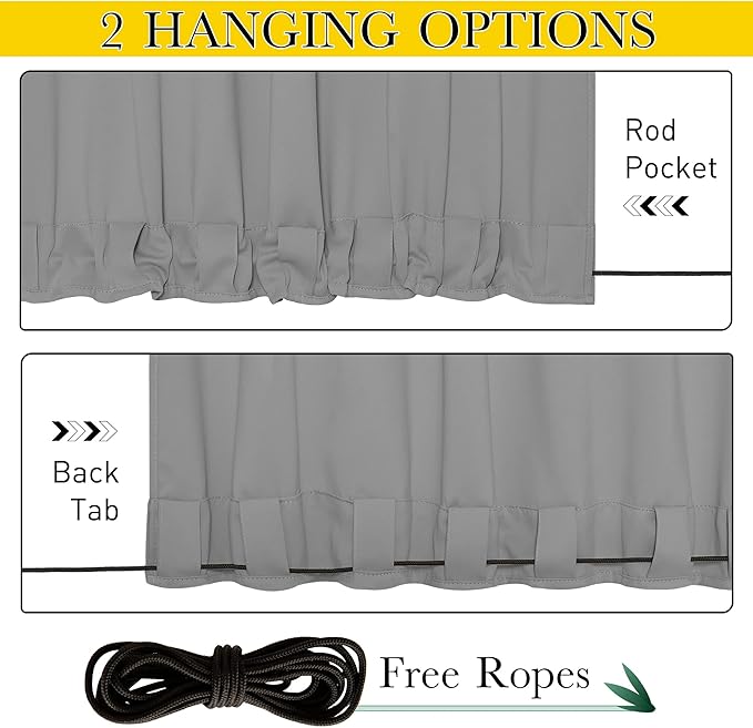 NICETOWN 2 Panels Outdoor Curtains - Image 2