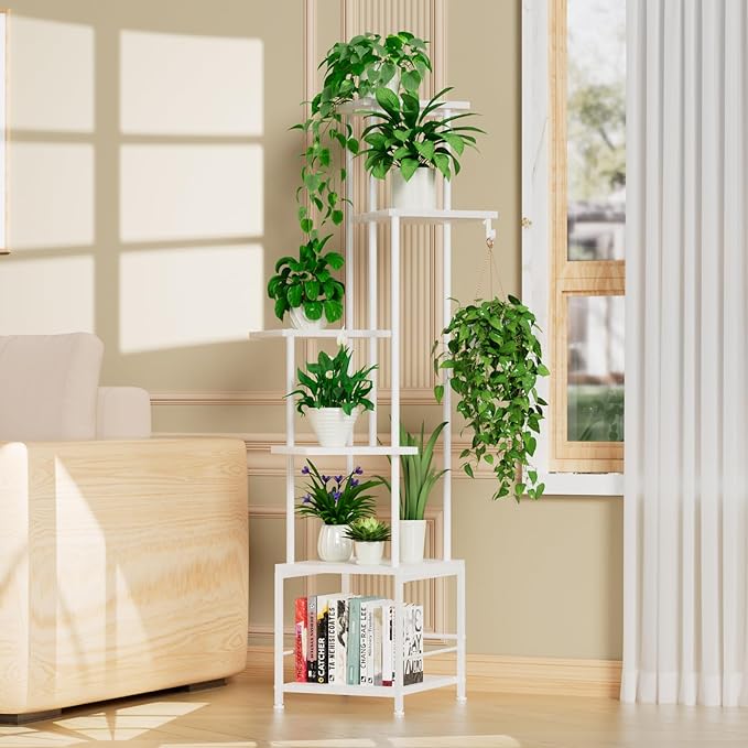 Plant Stand Indoor with Grow Light, 6-Tiered Tall Plant Stand Indoor, Metal - Image 8
