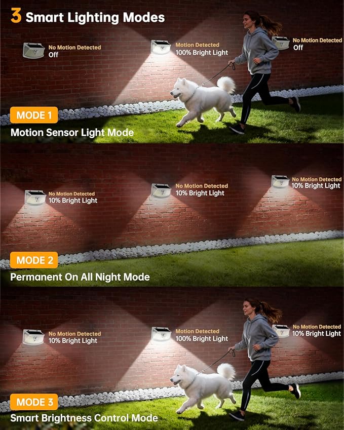 Aootek New Solar Motion Sensor Lights 120 LEDs - Image 3