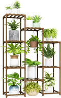 Bamworld Plant Stand Indoor Hanging Plants Shelf 7 Pots Tall Ladder Plant by Bamworld