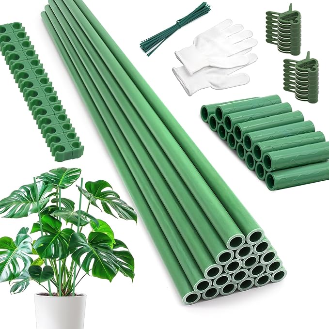 Garden Stakes 17Inch 20Pack, DIY Tall Plant Support Stakes of 4Ft, HAINANSTRY by HAINANSTRY