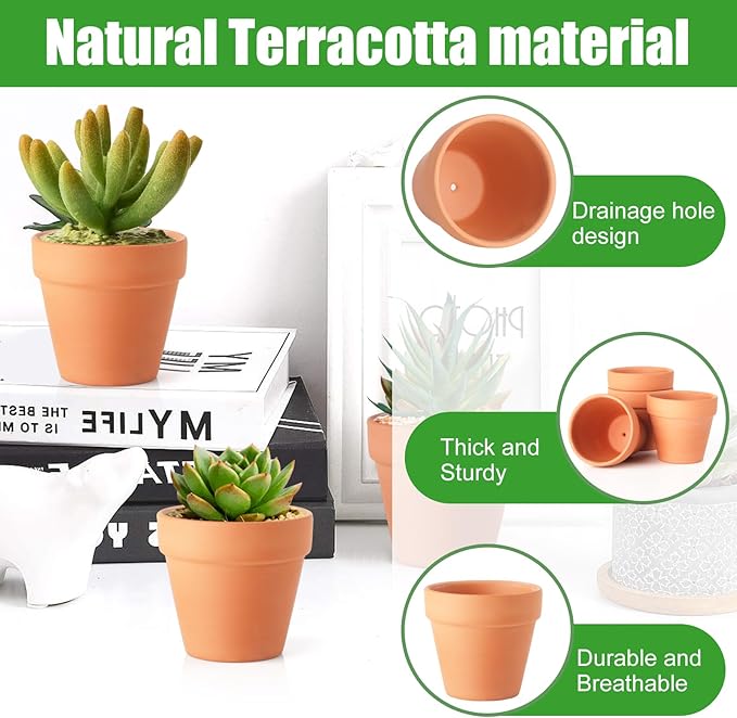 Terra Cotta Pots, 24 Pack 3.15 Inch Mini Clay Pot - Image 4