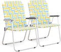 VINGLI Patio Lawn Webbed Folding Chairs Outdoor Beach Portable Camping Chair by VINGLI