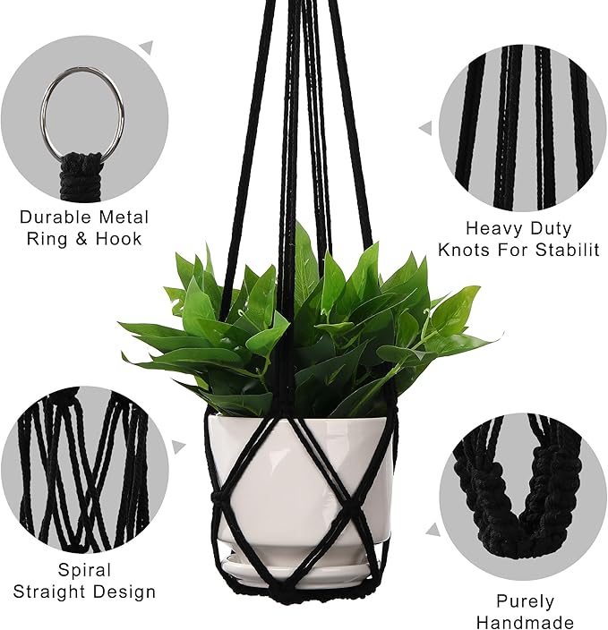 YIBOT Macrame Plant Hanger Indoor Set of 2 - Image 3