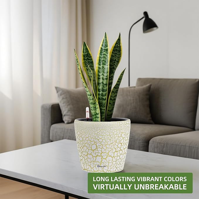 Dexceder 9x8 Inches Self Watering Planter Indoor Outdoor, Inner Pot Design - Image 6