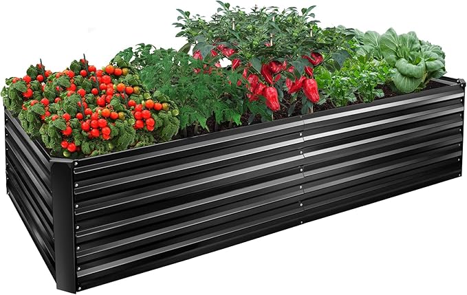 EDOSTORY Metal Raised Bed Garden Bed Kit, Large Metal Raised Garden Beds by EDOSTORY