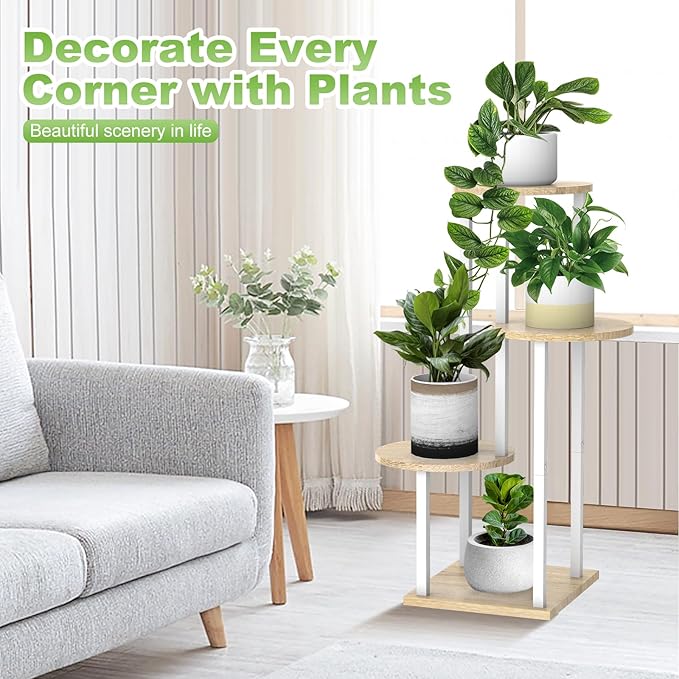 Plant Stand Indoor, 4 Tier Thickened Metal Corner Plant Shelf - Image 4