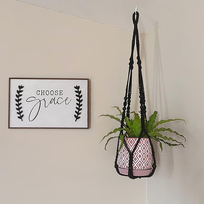 Mkono Macrame Plant Hanger Indoor Hanging Planter Basket - Image 4