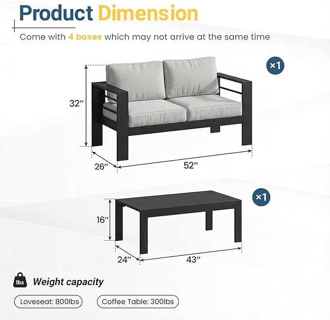 Solaste Aluminum Patio Furniture Set - Image 2