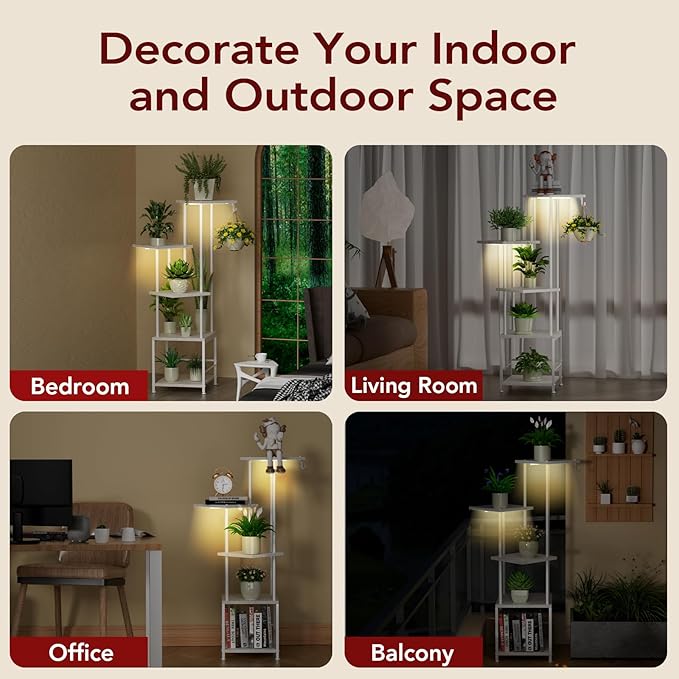 Plant Stand Indoor with Grow Light, 5-Tiered Tall Plant Stand Indoor, Metal - Image 7