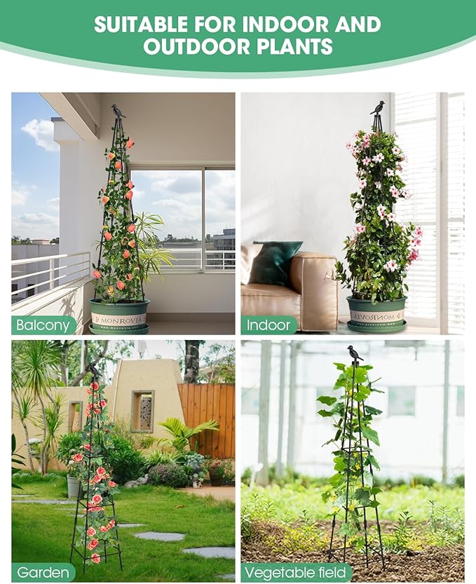 2Pack Garden Trellis for Climbing Plants Outdoor Indoor Pot 67'' Cucumber - Image 8