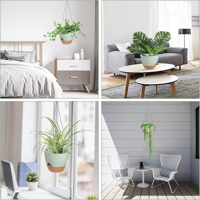 Hanging Planters for Indoor Outdoor Plants, 2 Pack Self Watering Hanging Pot - Image 6