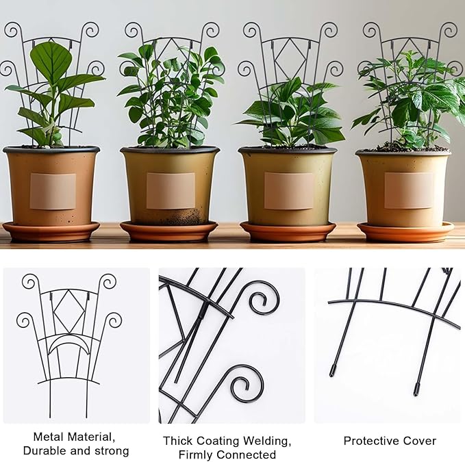 4 Pack Stackable Metal Plant Trellis - Image 3