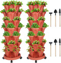 GameXcel Vertical Planter 7 Tier Stackable Planters Garden Planters Strawberry by GameXcel
