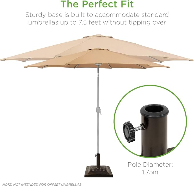 Best Choice Products 26lb Outdoor Patio Umbrella Stand Heavy-Duty Steel Square - Image 4