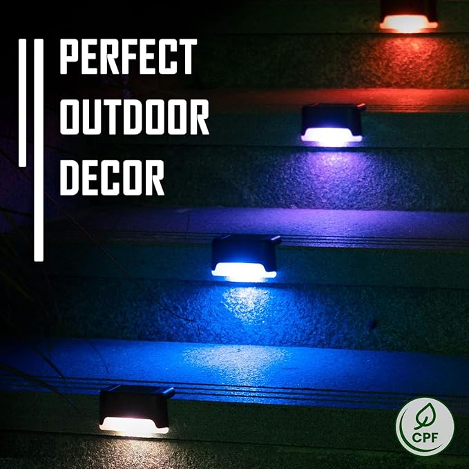 SOLPEX Color Changing Solar Deck Lights, 16 Pack Waterproof LED Lights - Image 2
