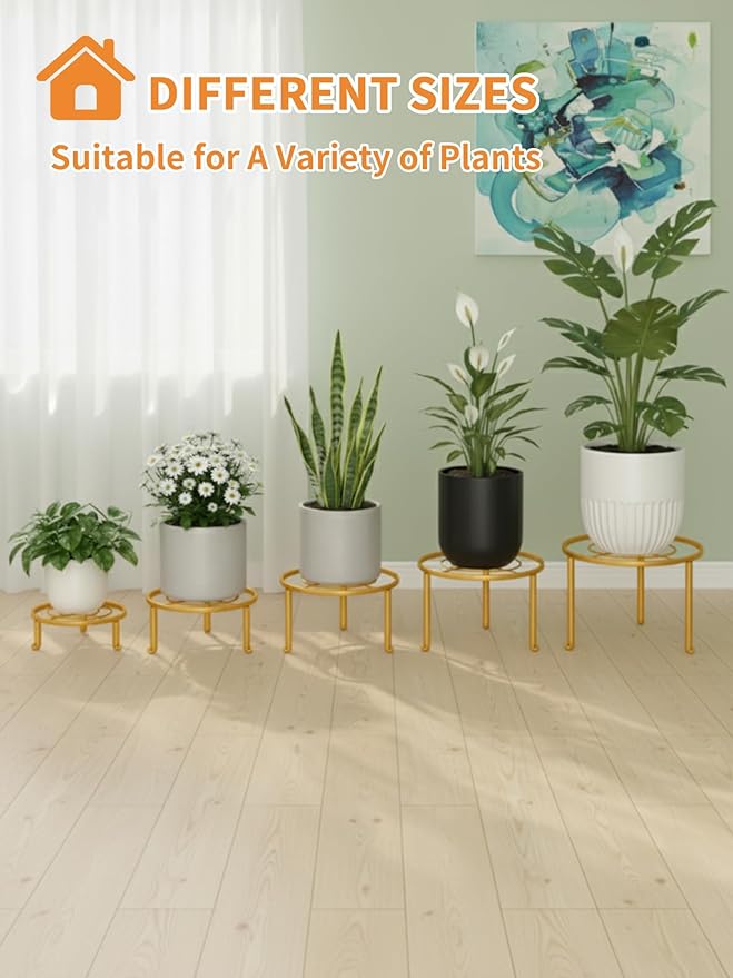 5 Pack Plant Stand Indoor Outdoor, Flower Pot Stand Plant Rack - Image 7