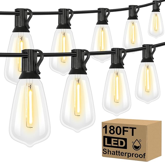 Brightever Outdoor String Lights 180FT, Patio Lights by Brightever