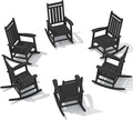 SERWALL HDPE Outdoor Rocking Chair Set of 6, Patio Rocking Chairs by SERWALL