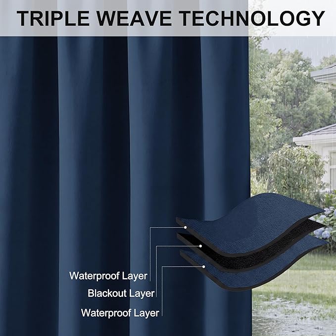 RYB HOME Outdoor Curtains Blackout - Image 6