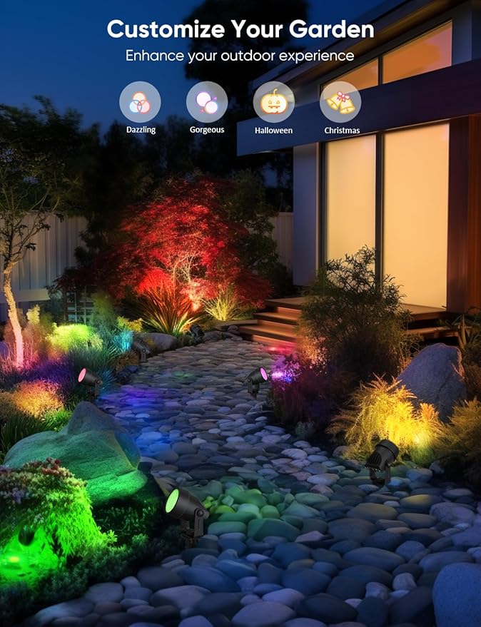 APPECK Landscape Lighting, RGBW Color Changing Low Voltage Landscape Lights - Image 2